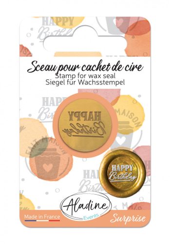 Aladine Viaszpecsét fej 20 mm - Boldog születésnapot - Happy Birthday (English) - Wax Seal (1 db)