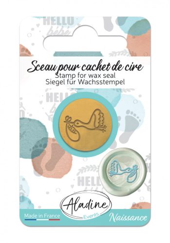 Aladine Viaszpecsét fej 20 mm - Gólya - Stork - Wax Seal (1 db)