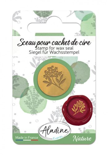 Aladine Viaszpecsét fej 20 mm - Virág ágon, levéllel - Hemlock - Wax Seal (1 db)