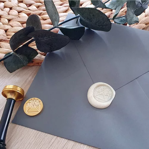 Aladine Viaszpecsét fej 20 mm - Boríték virágokkal - Envelope With Flowers - Wax Seal (1 db)