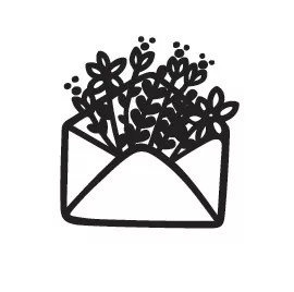 Aladine Viaszpecsét fej 20 mm - Boríték virágokkal - Envelope With Flowers - Wax Seal (1 db)