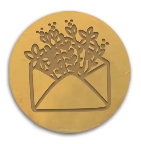 Aladine Viaszpecsét fej 20 mm - Boríték virágokkal - Envelope With Flowers - Wax Seal (1 db)