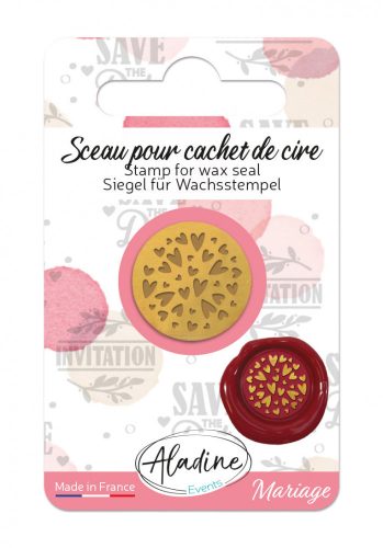 Aladine Viaszpecsét fej 20 mm - Szívek - All Over Hearts  - Wax Seal (1 db)