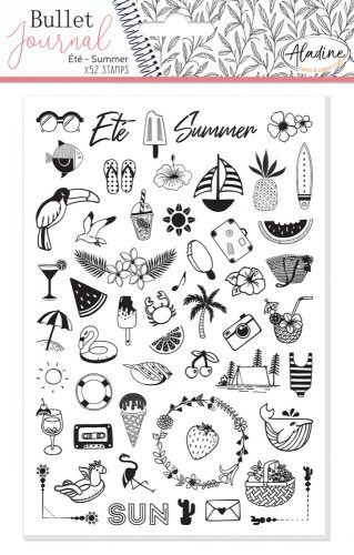 Aladine Gumibélyegző - Summer  - Bullet Journal Foam Stamps (1 csomag)