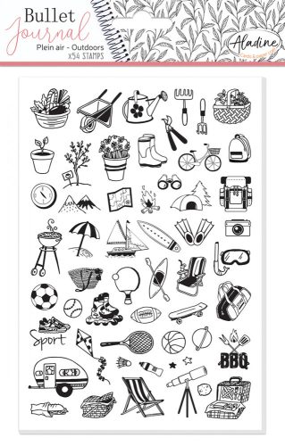Aladine Gumibélyegző - Outdoor Activities - Bullet Journal Foam Stamps (1 csomag)