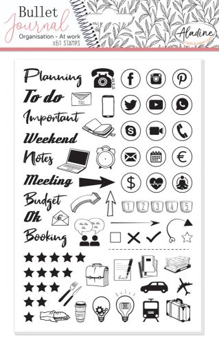 Aladine Gumibélyegző - Office Organization  - Bullet Journal Foam Stamps (1 csomag)