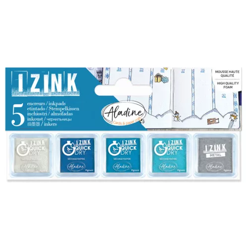 Aladine Tintapárna készlet S - 5 szín - Frost - Izink Quick Dry (1 csomag)