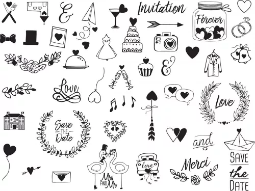 Aladine Dekor gumibélyegző - Wedding - Creative Foam Stamps (1 csomag)