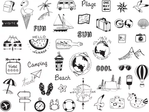 Aladine Dekor gumibélyegző - Trip - Creative Foam Stamps (1 csomag)