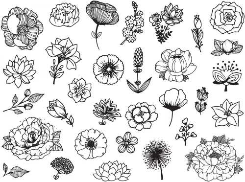 Aladine Dekor gumibélyegző - Flowers - Creative Foam Stamps (1 csomag)