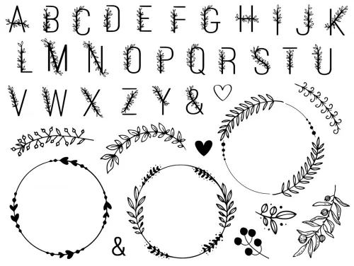 Aladine Dekor gumibélyegző - Alphabet And Wreaths - Creative Foam Stamps (1 csomag)