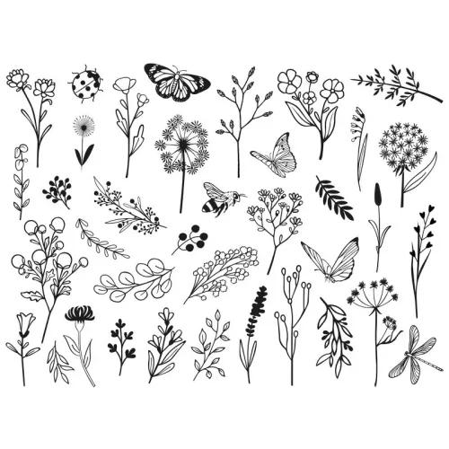 Aladine Dekor gumibélyegző - Floral - Creative Foam Stamps (1 csomag)