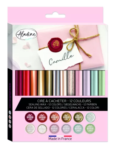 Pecsétviasz rúd Vegyes színek - Aladine Wax Stick (12 db)