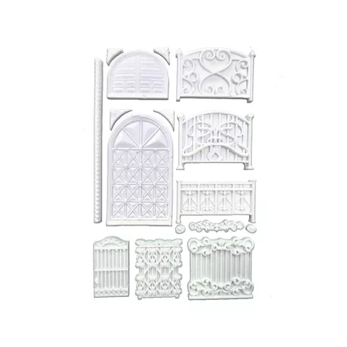Szilikon öntőforma A5 – Kerítés és ajtó motívumok (1 db)