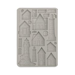   Szilikon öntőforma A5 – Csendes tenger: Házak és világítótorony (1 db)