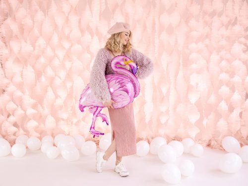 Fólia lufi – Flamingó, rózsaszín, 70×95 cm