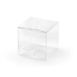 Négyzet alakú dobozok, átlátszó 5x5x5cm (10 db)