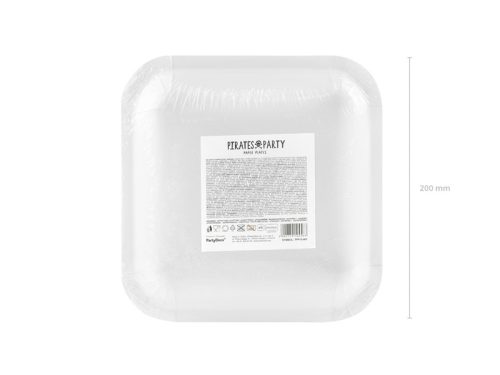 Papírtányér - Kalóz Party, piros 20x20cm (6 db)