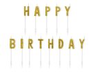 Születésnapi Gyertyák "Happy Birthday" Arany csillámos