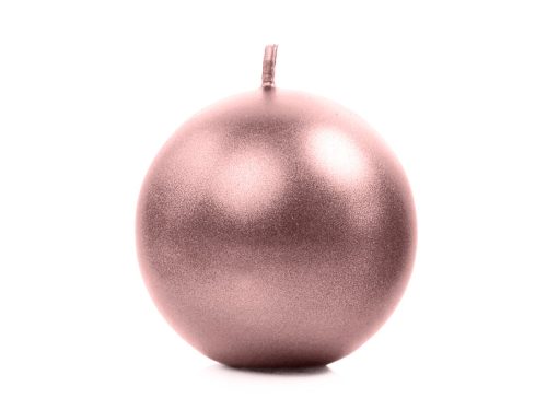 Gömbgyertya Metál rózsaarany 6cm (10 db)