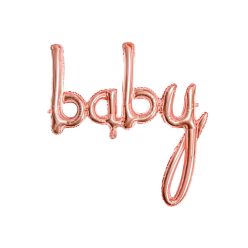 Fólia lufi „Baby” felirat, rózsaarany