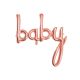 Fólia lufi „Baby” felirat, rózsaarany