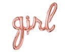 Fólia lufi „Girl” felirat, rózsaarany
