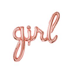 Fólia lufi „Girl” felirat, rózsaarany