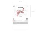 Fólia lufi „Girl” felirat, rózsaarany