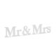 Fából készült Mr & Mrs felirat - fehér 50x9,5 cm