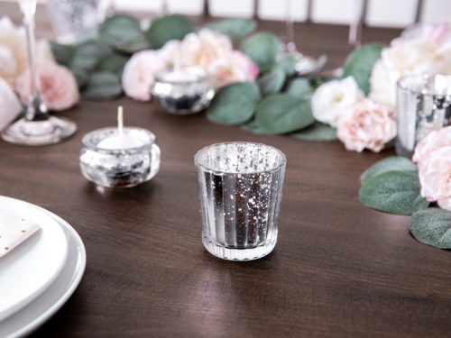 Gyertyatartó 6cm ezüst (1 db)