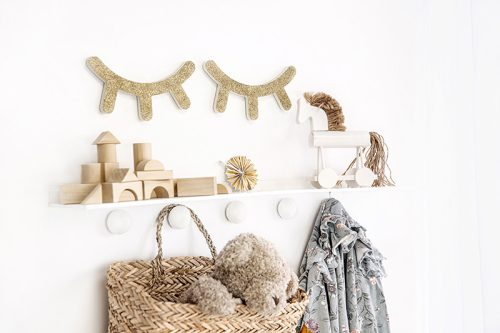 Fali dekoráció – Alvó szemek, arany