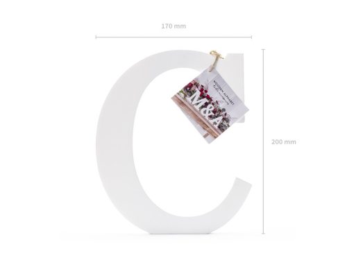 Fa dekoráció betű C (fehér - 17x20cm)