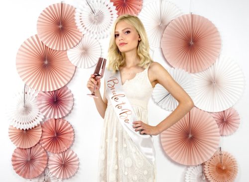 Szalag lánybúcsúra "Bride to be" fehér 75cm