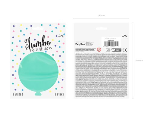 Óriás kerek léggömb 1m Pasztell világos menta