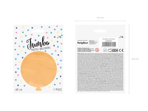 Óriás kerek léggömb 60cm Pasztell világos barack