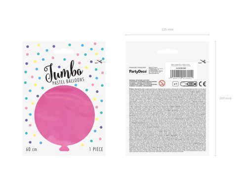 Óriás kerek léggömb 60cm Pasztell fukszia