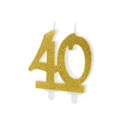 Szülinapi számgyertya "40" arany 7.5cm