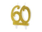 Szülinapi számgyertya "60" arany 7.5cm