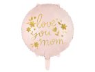 Fólia lufi ''Love you mom'' felirattal, rózsaszín