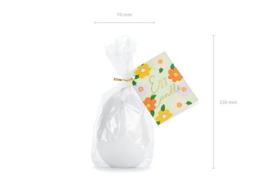 Tojás Alakú Gyertya – Fehér 10 cm