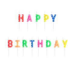 Születésnapi Gyertyák "Happy Birthday" Színes