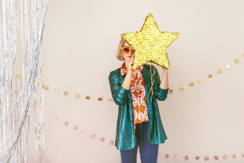 Pinata arany csillag 44.5x42.5x9cm