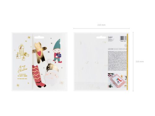 Ajándékkísérő címkék Karácsonyi minta 2 (12 db)