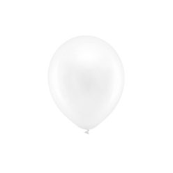 Szivárvány léggömb 23cm Metál fehér (100 db)