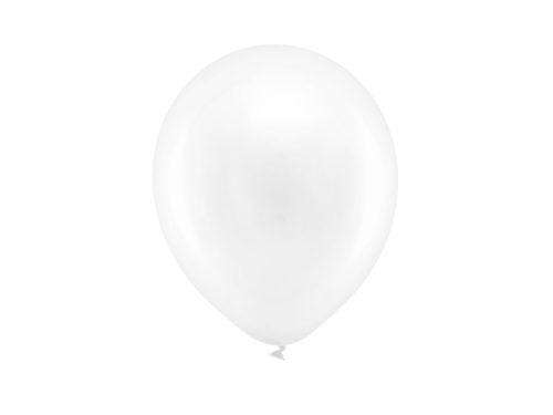 Szivárvány léggömb 23cm Metál fehér (100 db)