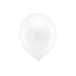 Szivárvány léggömb 30cm Metál fehér (100 db)