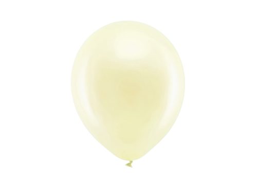 Szivárvány léggömb 23cm Metál krémszín (100 db)