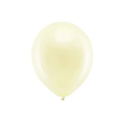Szivárvány léggömb 30cm Metál krémszín (100 db)