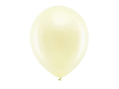 Szivárvány léggömb 30cm Metál krémszín (100 db)